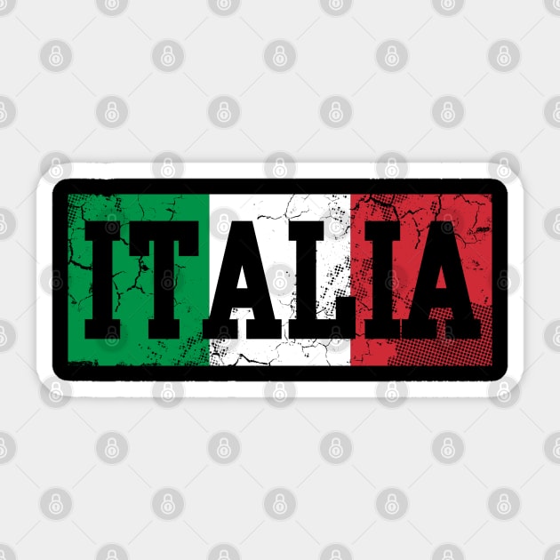 Italia Italian Flag Italy Vintage Distressed Sticker by E